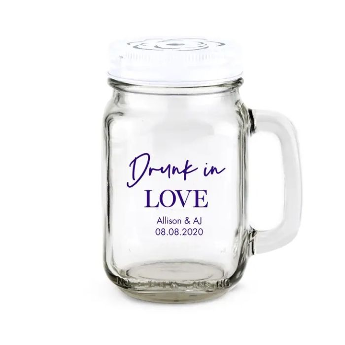 Personalized 16 oz. Mason Jar Mug - Wedding Favors by Kate Aspen