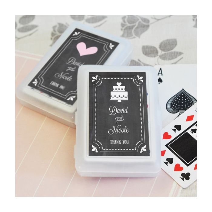 Personalized Playing Cards Black and Gold Wedding Favors 