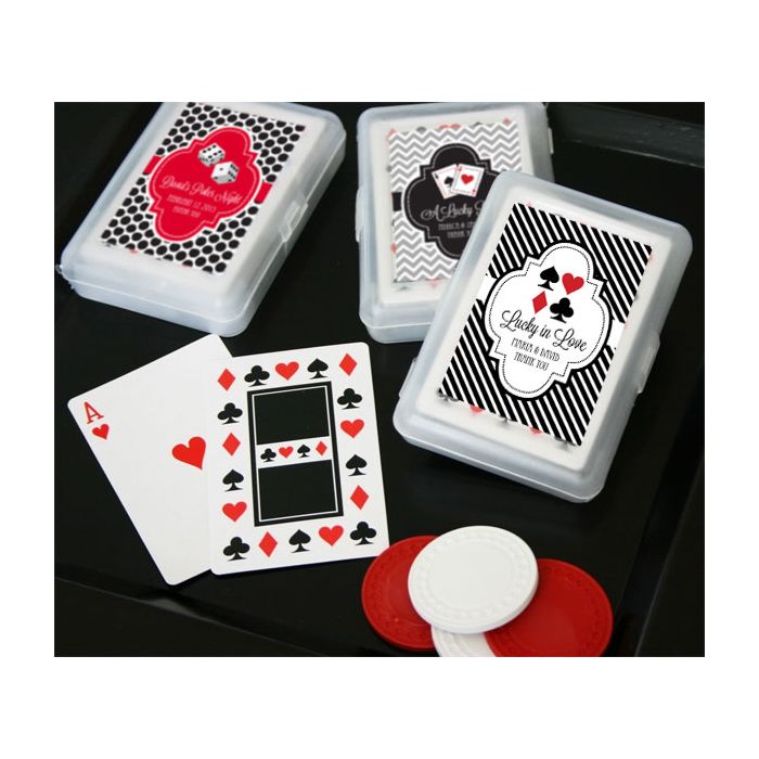 Las Vegas theme wedding party favor playing cards