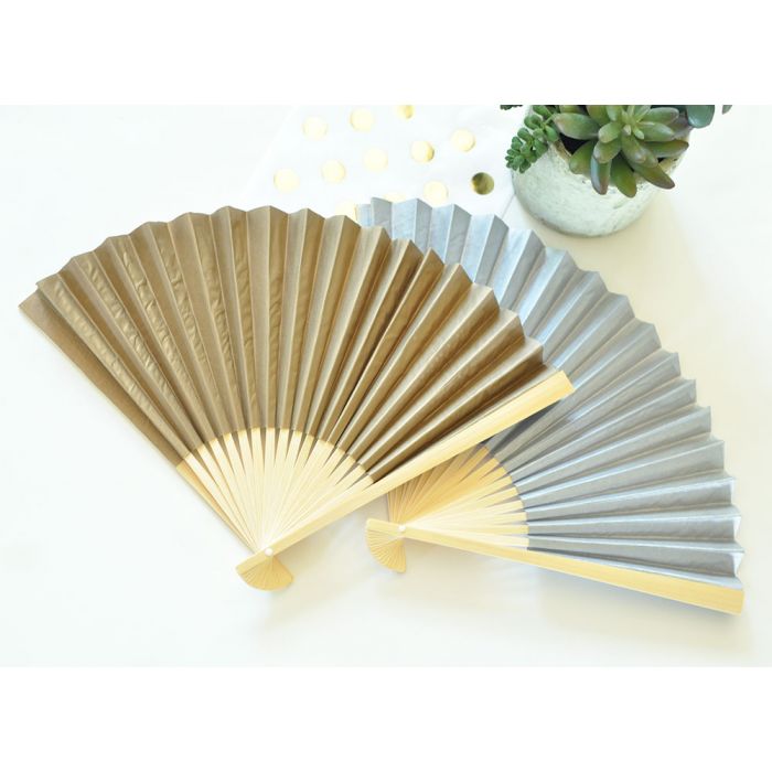 Personalized Colored Paper Fans for Wedding