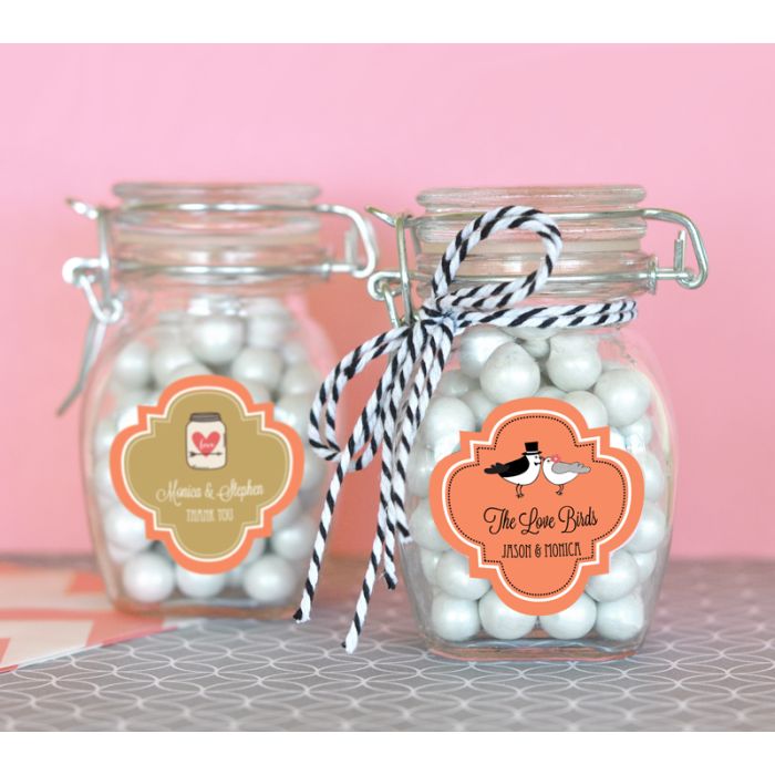 Personalized Theme Glass Jar with Swing Top Lid - Small
