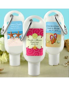 Sunscreen Wedding Favors with Carabiner (SPF 30)