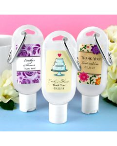 Personalized Hand Sanitizer Favors with Carabiner 
