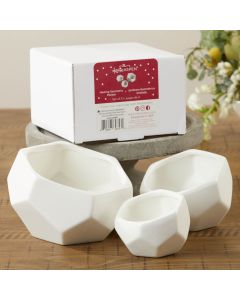 Geometric Ceramic Planter - Small, Medium & Large (Set of 3)