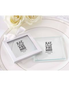 Personalized Glass Coaster - Eat, Drink & Be Married (Set of 12) 