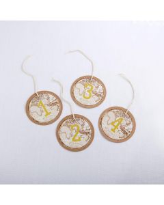Travel and Adventure Gold Foil Table Numbers (1-18)