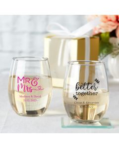 Personalized 9 oz. Party Stemless Wine Glass 