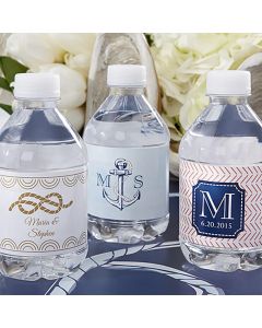 Personalized Water Bottle Labels - Kate's Nautical Wedding Collection