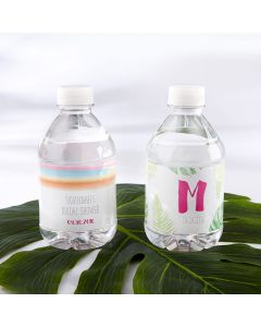 Personalized Water Bottle Labels - Pineapples and Palms 
