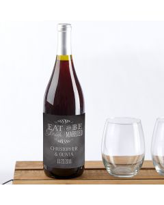 Personalized Eat Drink be Married Wine Bottle Labels
