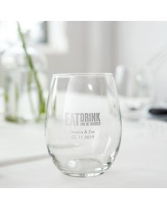 Small Personalized Stemless Wine Glass