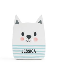 Personalized Coin Bank - White Cat