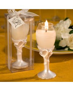 Double Heart Design Champagne Flute Candle Holders