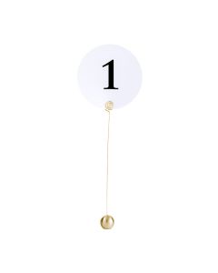 Classic Round Table Number Holder - Brushed Gold (Set of 6)