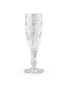 Vintage Style Pressed Glass Champagne Flute - Clear