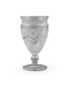 Vintage Style Pressed Glass Wine Goblet - Grey