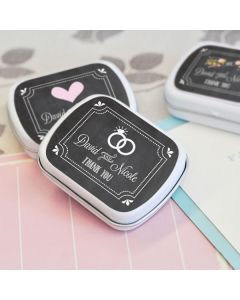 Set of 12 Initial Flower Personalized Wedding White Mint Tin Favors Initial  Wedding Personalized Mint Tins With Labels Set DM78-13 