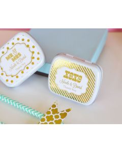 Personalized Metallic Foil Mint Tins - Wedding