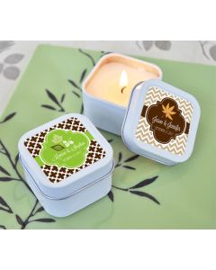 Personalized Fall Square Candle Tins