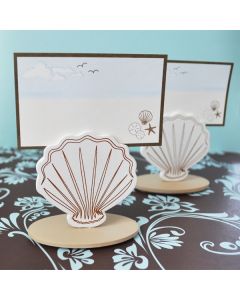Shell Place Card Favor Boxes with Designer Place Cards (set of 12)