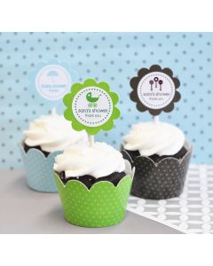 MOD Baby Silhouette Cupcake Wrappers & Cupcake Toppers (Set of 24) 