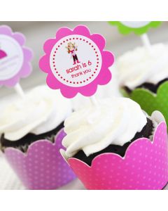 Personalized MOD Kid's Birthday Cupcake Wrappers & Cupcake Toppers (Set of 24) 