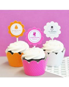 MOD Theme Silhouette Cupcake Wrappers & Cupcake Toppers (Set of 24) 
