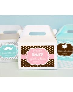 Personalized MOD Pattern Baby Mini Gable Boxes (set of 12)