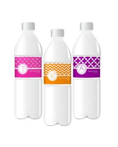 MOD Pattern Monogram Water Bottle Labels 