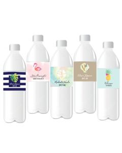 Personalized Tropical Beach Water Bottle Labels