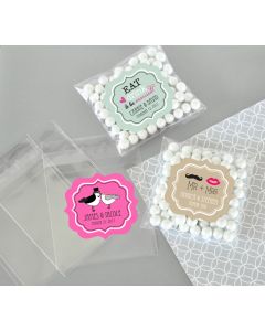 Personalized Theme Clear Candy Bags (Set of 24)