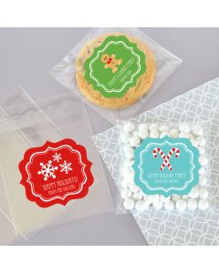 Personalized Winter Clear Candy Bags (Set of 24)