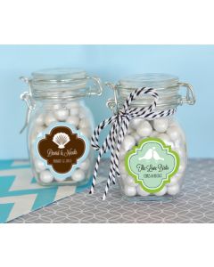Personalized MOD Pattern Theme Glass Jar with Swing Top Lid - SMALL