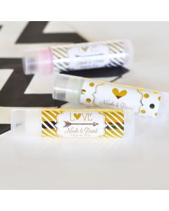 Personalized Metallic Foil Lip Balm Tubes - Wedding