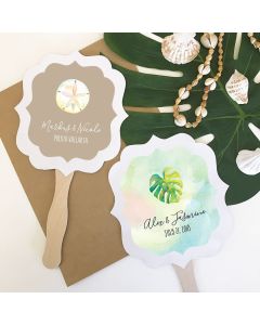 Personalized Tropical Beach Paddle Fans