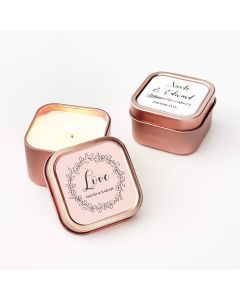 Personalized Floral Garden Square Candle Tins