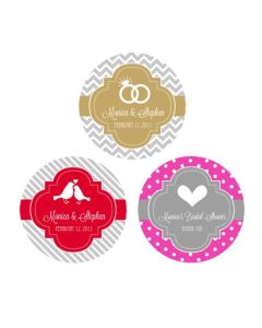 Personalized MOD Theme Silhouette Round Favor Labels